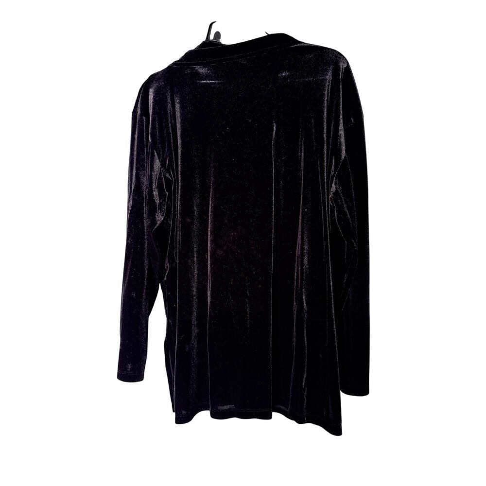 Impressions Black Velvet Women's Large‎ Button Up Shirt - Picture 7 of 7
